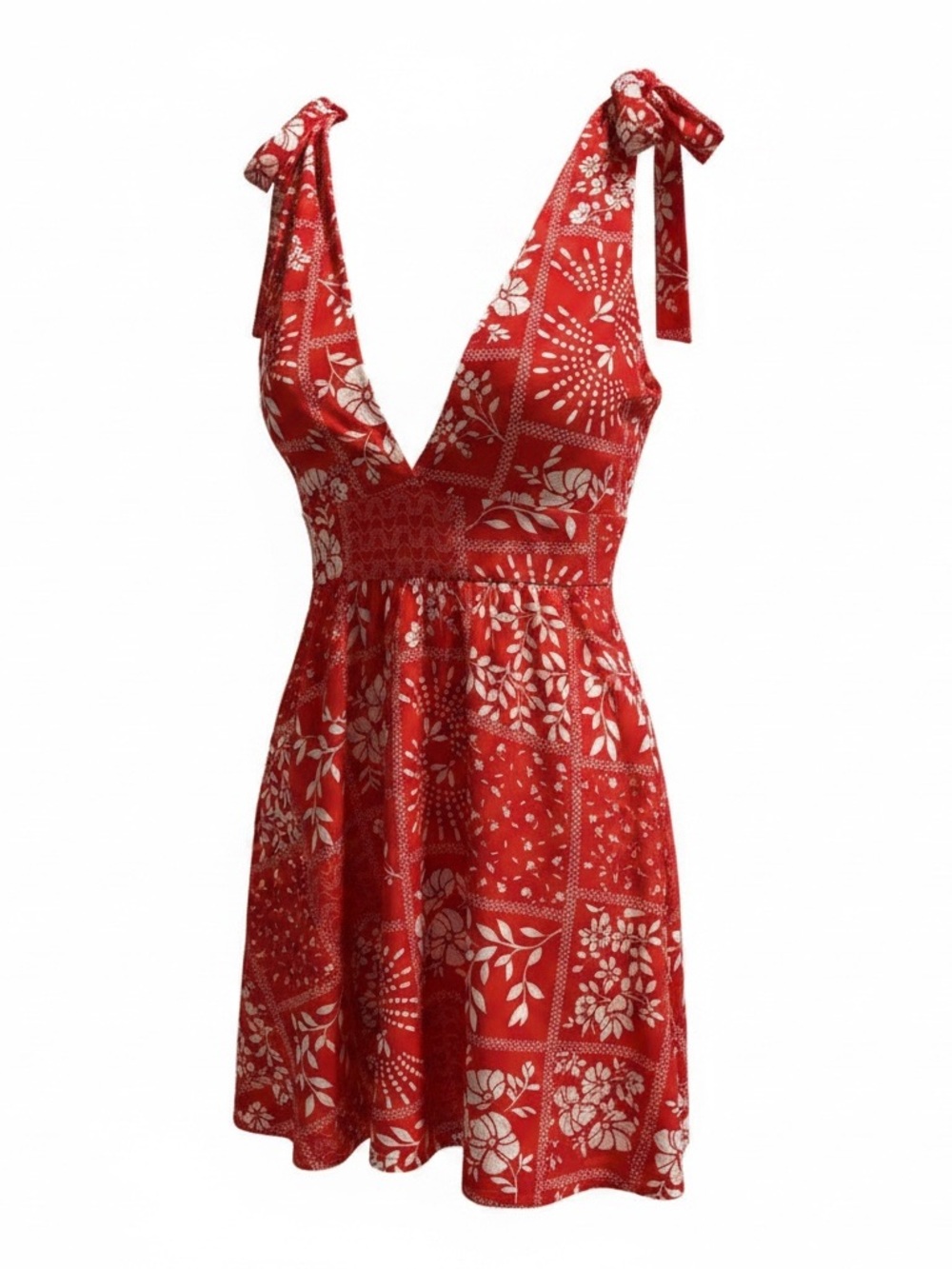 House of Harlow 1960 Red Floral Print Dress